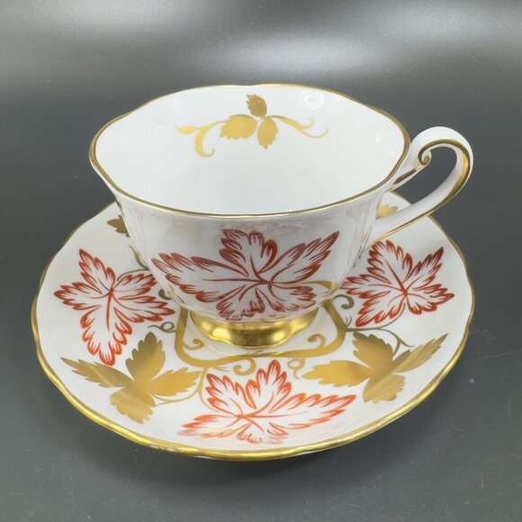 Royal Chelsea Fine English Bone China Teacup and Saucer Set Hand Decorated VTG - Picture 14 of 16